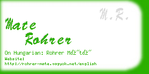 mate rohrer business card